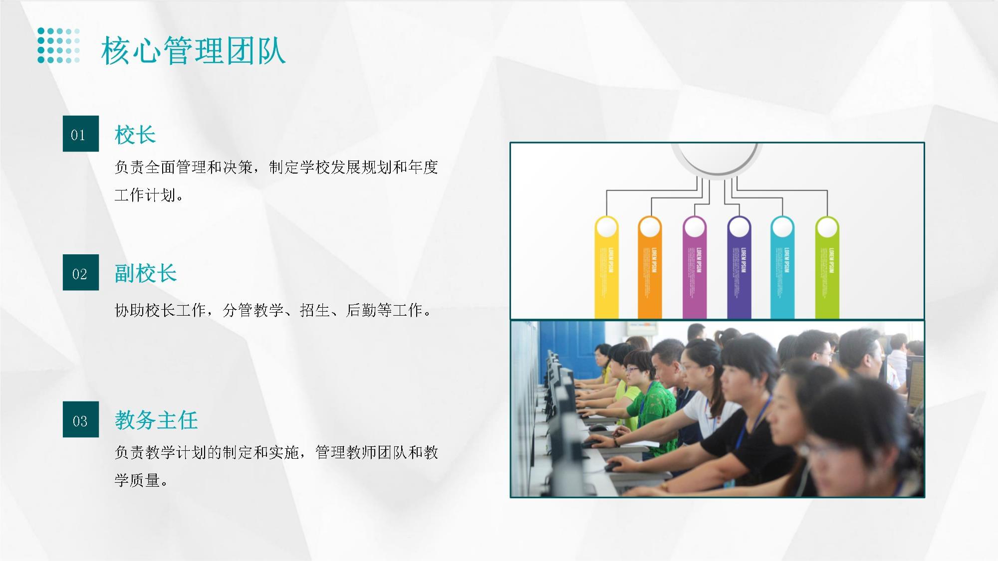 单招考试培训班的管理团队和行政服务